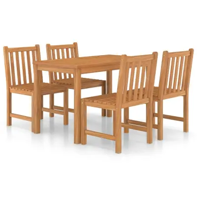 vidaXL 5-delni vrtni jedilni komplet 120x70 cm masivni tikov les