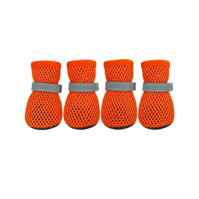 Poletne copate za pse 4-pack – zračne, vodoodporne, nedrseče Orange M