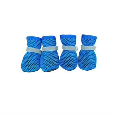 Poletne copate za pse 4-pack – zračne, vodoodporne, nedrseče Blue L