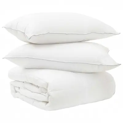 vidaXL Komplet odej z blazino 2 pcs Bela Bambusova vlakna
