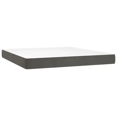 vidaXL Vzmetnica z žepkasto vzmetjo srednje trdote temno siva 183x213x20 cm žamet