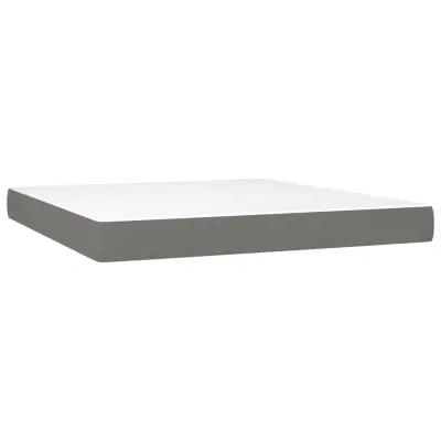 vidaXL Vzmetnica z žepkasto vzmetjo srednje trdote temno siva 183x213x20 cm blago