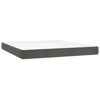 vidaXL Vzmetnica z žepkasto vzmetjo srednje trdote temno siva 193x203x20 cm žamet