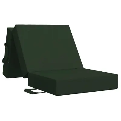 vidaXL Zložljiv kavč postelja 90 x 67 x 45 cm Temno zelena