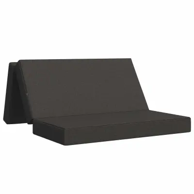 vidaXL Zložljiv kavč postelja 120 x 67 x 45 cm Temno siva