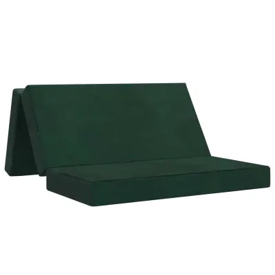 vidaXL Zložljiv kavč postelja 160 x 67 x 45 cm Temno zelena