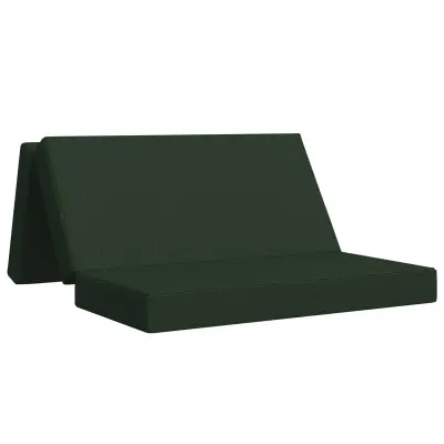 vidaXL Zložljiv kavč postelja 140 x 67 x 45 cm Temno zelena