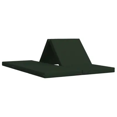 vidaXL Zložljiv kavč postelja 140 x 67 x 45 cm Temno zelena
