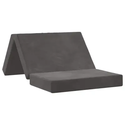 vidaXL Zložljiv kavč postelja 80 x 67 x 45 cm Temno siva