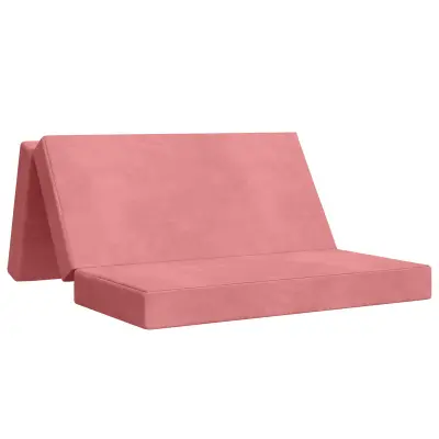 vidaXL Zložljiv kavč postelja 120 x 67 x 45 cm Roza