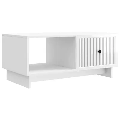 vidaXL Klubska miza Bela visok sijaj 90 x 50 x 40 cm Inženirski les
