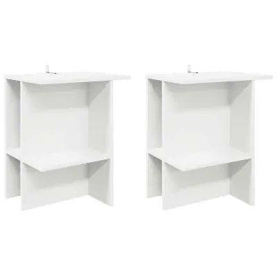 vidaXL Klubska miza 2 pcs Bela 40 x 30 x 49 cm Inženirski les