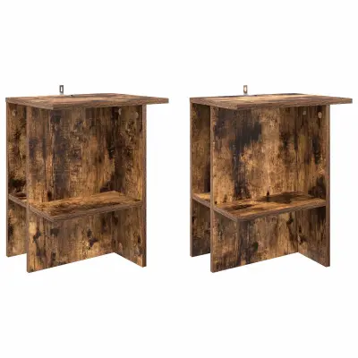 vidaXL Klubska miza 2 pcs Dimljen hrast 40 x 30 x 49 cm Inženirski les