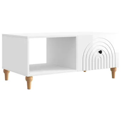 vidaXL Klubska miza Bela visok sijaj 90 x 50 x 40 cm Inženirski les
