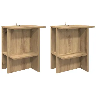vidaXL Klubska miza 2 pcs Artisan hrast 40 x 30 x 49 cm Inženirski les