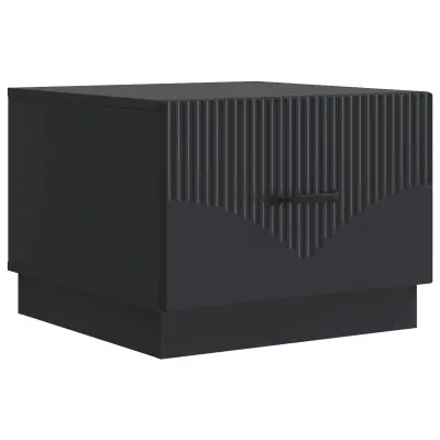 vidaXL Klubska miza s predalom Črna 49 x 50 x 37 cm Inženirski les