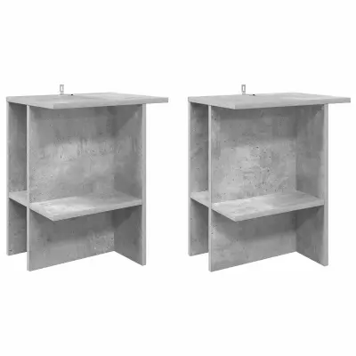 vidaXL Klubska miza 2 pcs Betonsko siva 40 x 30 x 49 cm Inženirski les