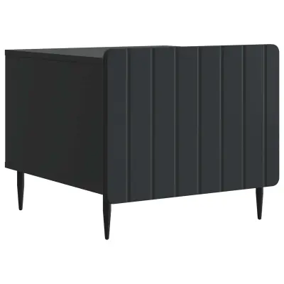 vidaXL Klubska miza s predalom Črna 49 x 50 x 42 cm Inženirski les