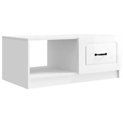 vidaXL Klubska miza Bela visok sijaj 90 x 50 x 37 cm Inženirski les