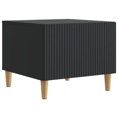vidaXL Klubska miza s predalom Črna 49 x 50 x 40 cm Inženirski les