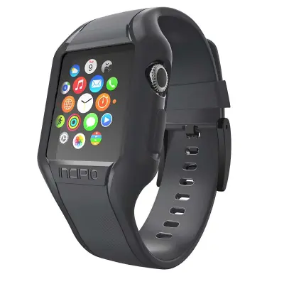 Incipio, Zaščitni pašček Apple Watch 38/40/41 mm odporen na udarce, Črna