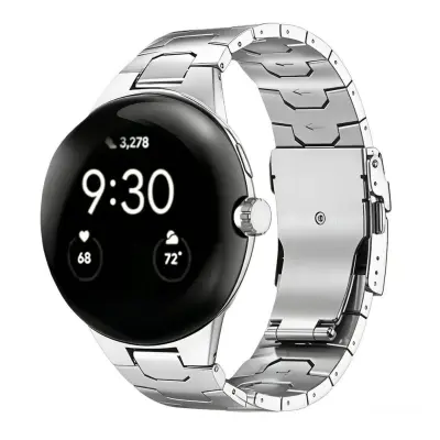 Trak iz nerjavnega jekla za Google Pixel Watch 45mm z zaponko Silver