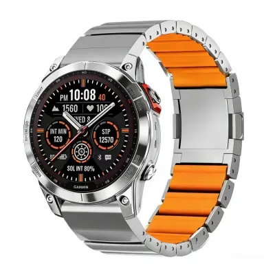 Magnetni pašček z hitrim sproščanjem, kompatibilen z Garmin 22mm Silver Orange