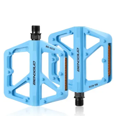 Nylon pedala za MTB – široka platforma, 10 žebljev, zatesnjeni ležaji Blue