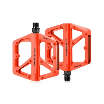 Nylon pedala za MTB – široka platforma, 10 žebljev, zatesnjeni ležaji Orange