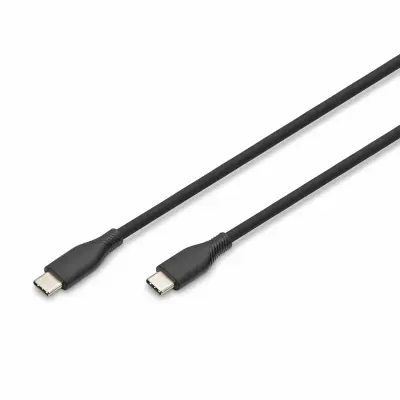Digitus kabel USB C-C  0,5m 60W črn silikonski AK-300341-005-S