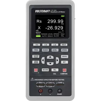 VOLTCRAFT LCR-500 LCR merilni most  digitalni zapisovalnik podatkov CAT I Prikaz (štetje): 40000