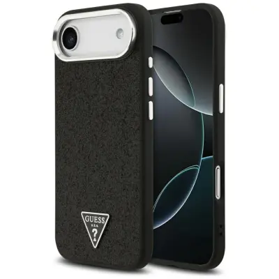 GUESS OVITEK MAGSAFE Z BLESKEČIM TRIKOTNIKOM IN LOGOM ZA IPHONE 17, ZAŠČITA ZRAKA