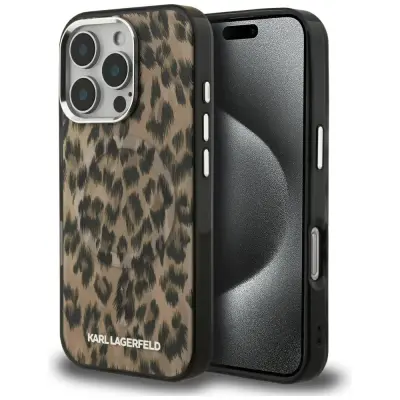 OVITEK KARL LAGERFELD Z LEOPARDJIM VZORCOM IML ZA MAGSAFE IPHONE 16 PRO MAX