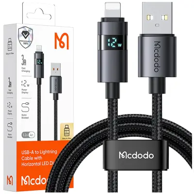 MCDODO KABEL Z ZASLONOM USB LIGHTNING 36W 1M ZA IPHONE X 11 12 13 14