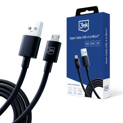 3MK USB A NA MIKRO KABEL 1.2M 5V 2.4A ZA POLNJENJE PAMETNIH TELEFONOV VISOKA KAKOVOST