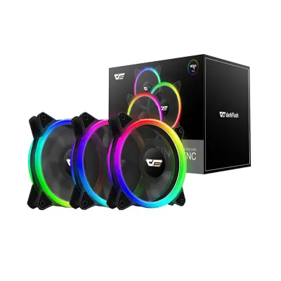 DARKFLASH ARGB VENTILATORJI 120X120 ZA RAČUNALNIK 3V1 SET Z OSVETLITVO OZADJA