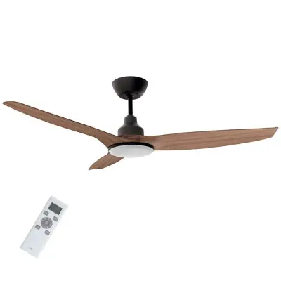Ventilator stropni z LED osvetlitvijo LiFE Apeliotes Nature, 132cm, DC motor, črn-les