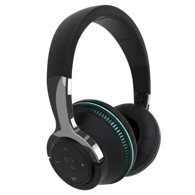 Barvne over-ear Bluetooth slušalke 40mm, RGB luč, 24h predvajanja Black