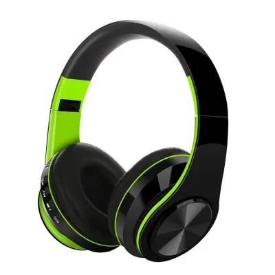 Brezžične over-ear slušalke, globok bas, 400mAh, ~200h Green