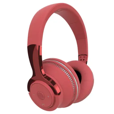 Barvne over-ear Bluetooth slušalke 40mm, RGB luč, 24h predvajanja Red