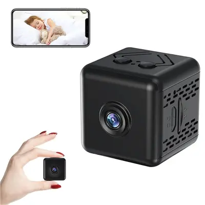 Mini HD WiFi varnostna kamera črna, 3.3cm kocka, nočno