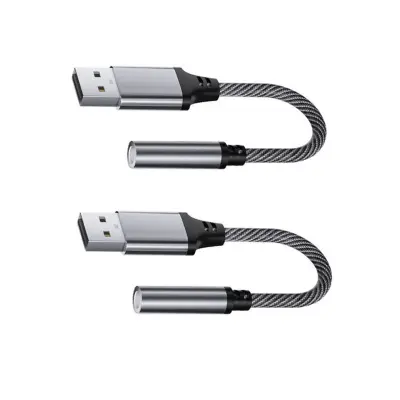 Type-C na 3.5mm adapter 2-pack z inline daljinskim in pletenim kablom