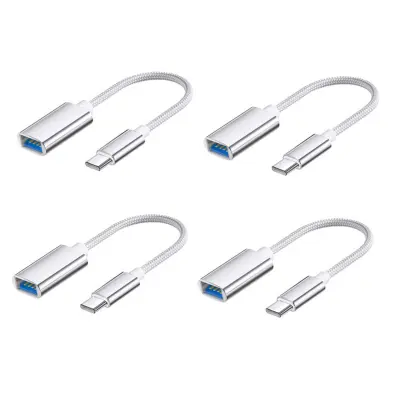 Type-C najlonsko pleten kabel 4-pack, USB 3.0, OTG in PD Silver