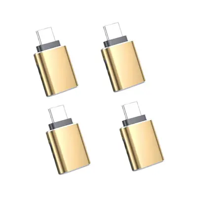 Set 4 visokosijajnih Type-C adapterjev – USB 3.0 OTG, PD, aluminij, zlato