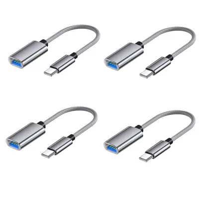 Type-C najlonsko pleten kabel 4-pack, USB 3.0, OTG in PD Gray