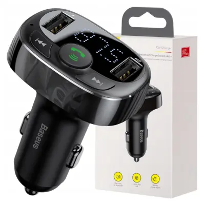 BASEUS FM ODDAJNIK ZA AVTO BLUETOOTH 2XUSB ZA POLNJENJE TELEFONOV