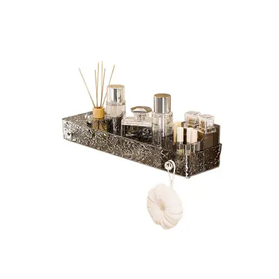 Stenski organizator za umivalnik, snemljiv razdelilnik, PET+ABS Black+Sliver