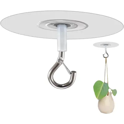 Samolepilni stropni kljukci PVC+nerjaveče, prozorni, 5 kos, 10-15kg