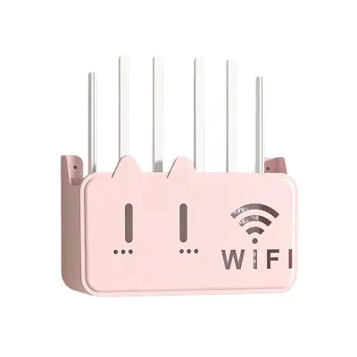 Stenska polica za WiFi usmerjevalnik – prezračevalni stenski nosilec z dvojnimi odprtinami za kable in povečano ploščo, primeren za večino mode