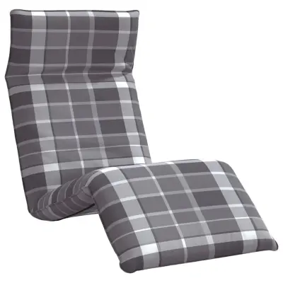 vidaXL Zložljiv ležalnik siv karo vzorec 175x54x8,5 cm oksfordsko blago